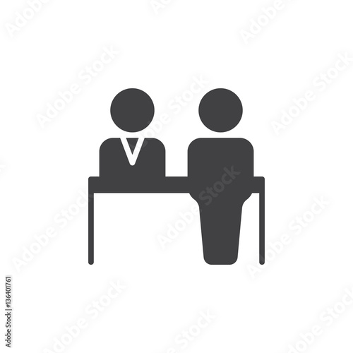 Reception icon vector, filled flat sign, solid pictogram isolated on white. Check in symbol, logo illustration