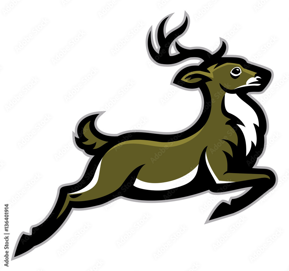 Obraz premium running deer mascot