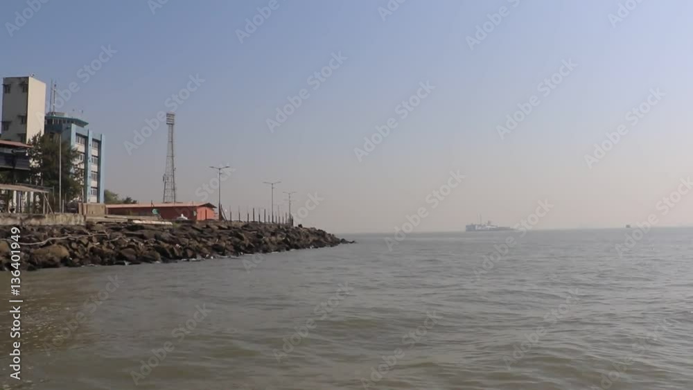 Voyage in scenic Arabian sea near Gateway of India, Mumbai. One can see ships, birds and towering buildings from here. Voyage in scenic Arabian sea near Gateway of India, Mumbai. One can see ships, birds and towering buildings from here.