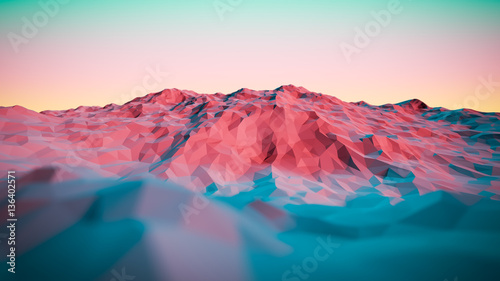 3d illustration of colorful Abstract Mountains