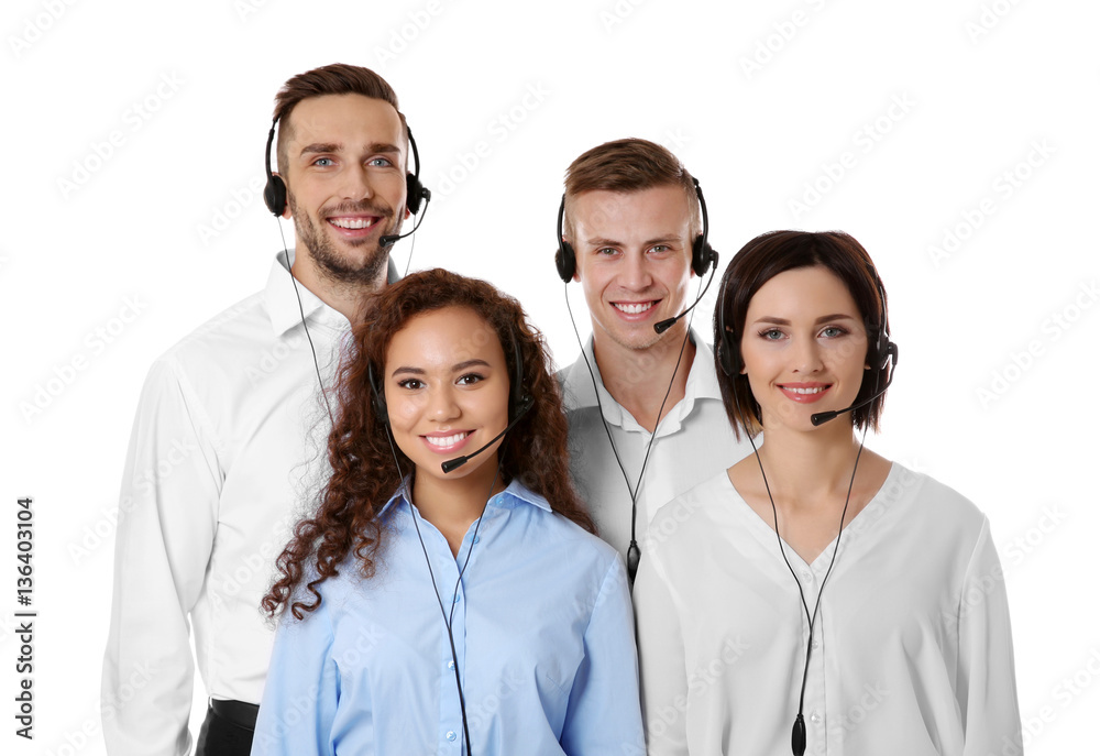 © Africa Studio - Team of technical support dispatchers on white background © Africa Studio - Team of technical support dispatchers on white background