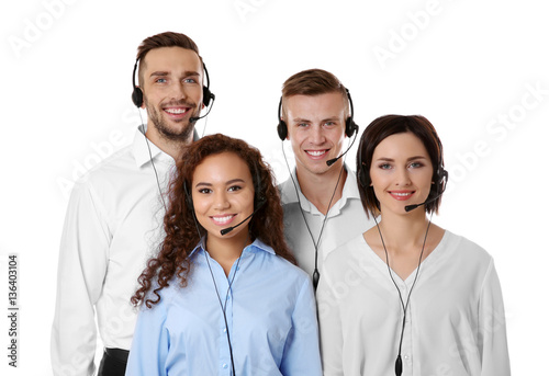 Team of technical support d...