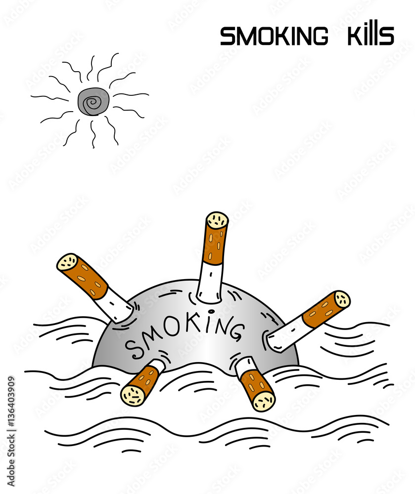 Smoking kills, cigarette Smoking counter-advertising poster Stock Vector |  Adobe Stock