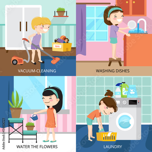Kids Cleaning 2x2 Design Concept