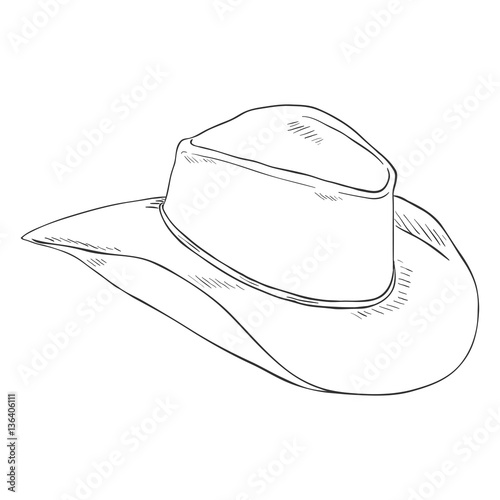 Vector Single Sketch Cowboys Hat photo