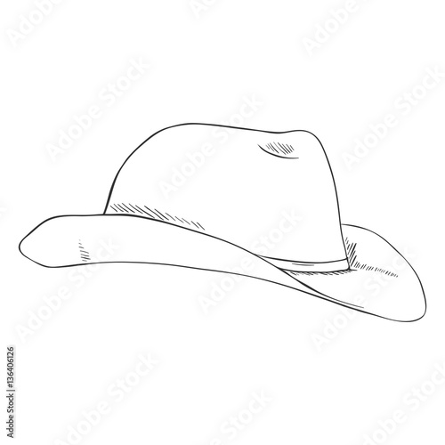 Vector Single Sketch Cowboys Hat