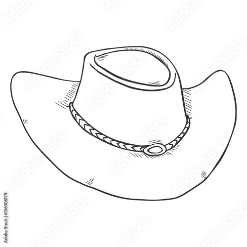 Vector Single Sketch Cowboys Hat