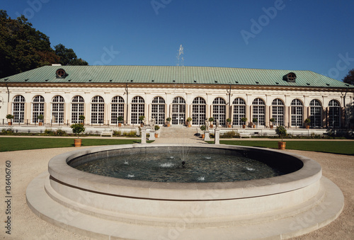 Small fountain and spectacular palace behind