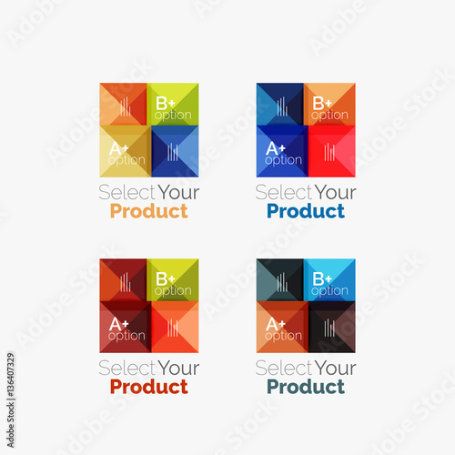 Free Download Set of abstract square interface menu navigation button - GFXLoad