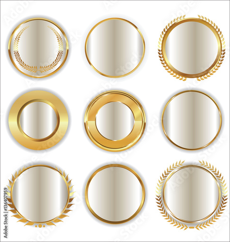 Luxury golden retro labels collection 