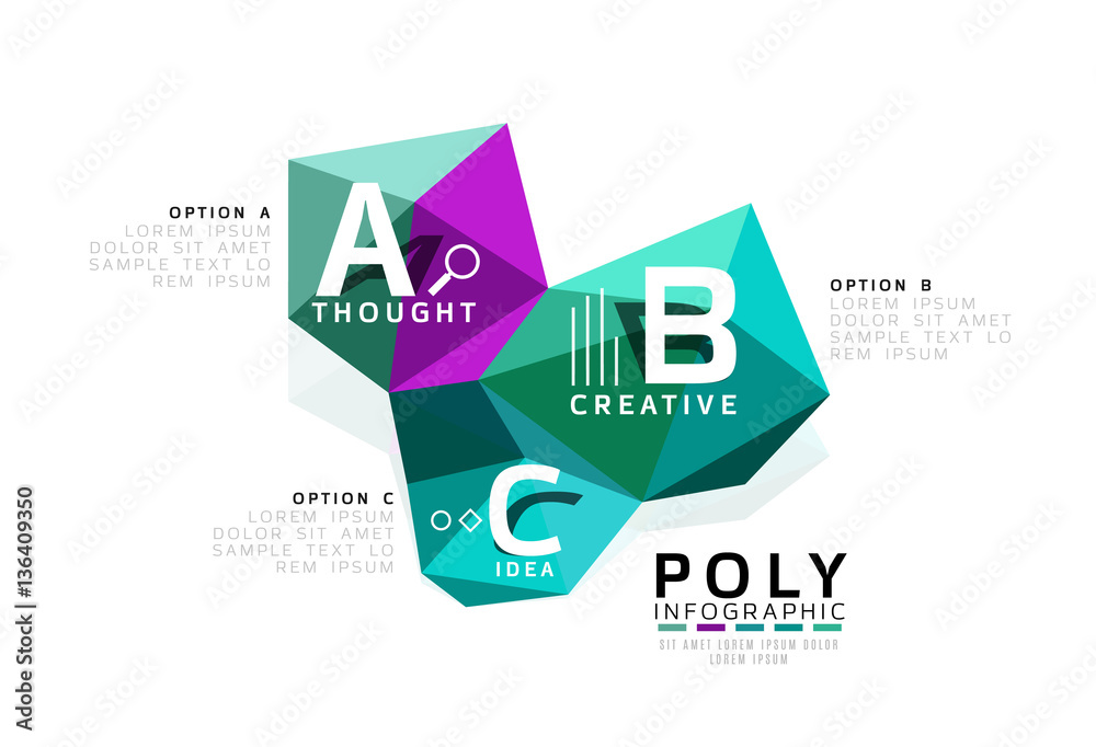 Abstract low poly infographics template Abstract low poly infographics template