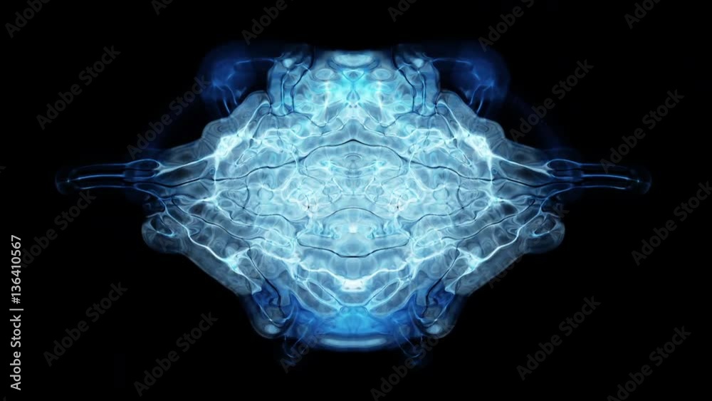 Abstract Rorschach imagery forms and flows (Video Loop).