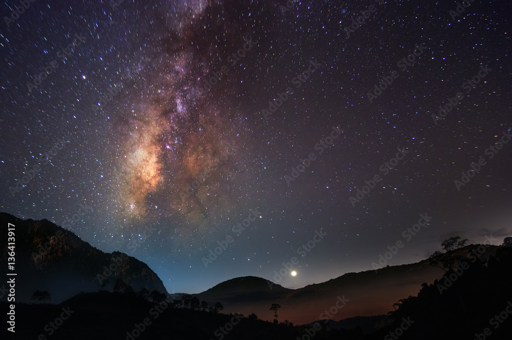 Milky way on hill Milky way on hill