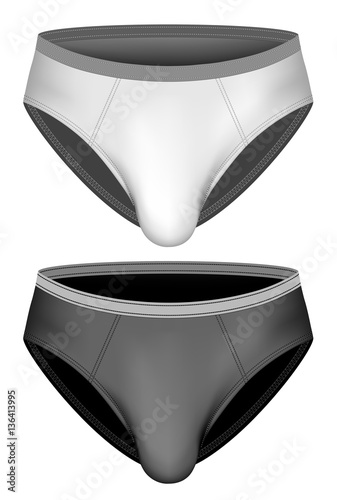 Mens traditional black and white briefs
