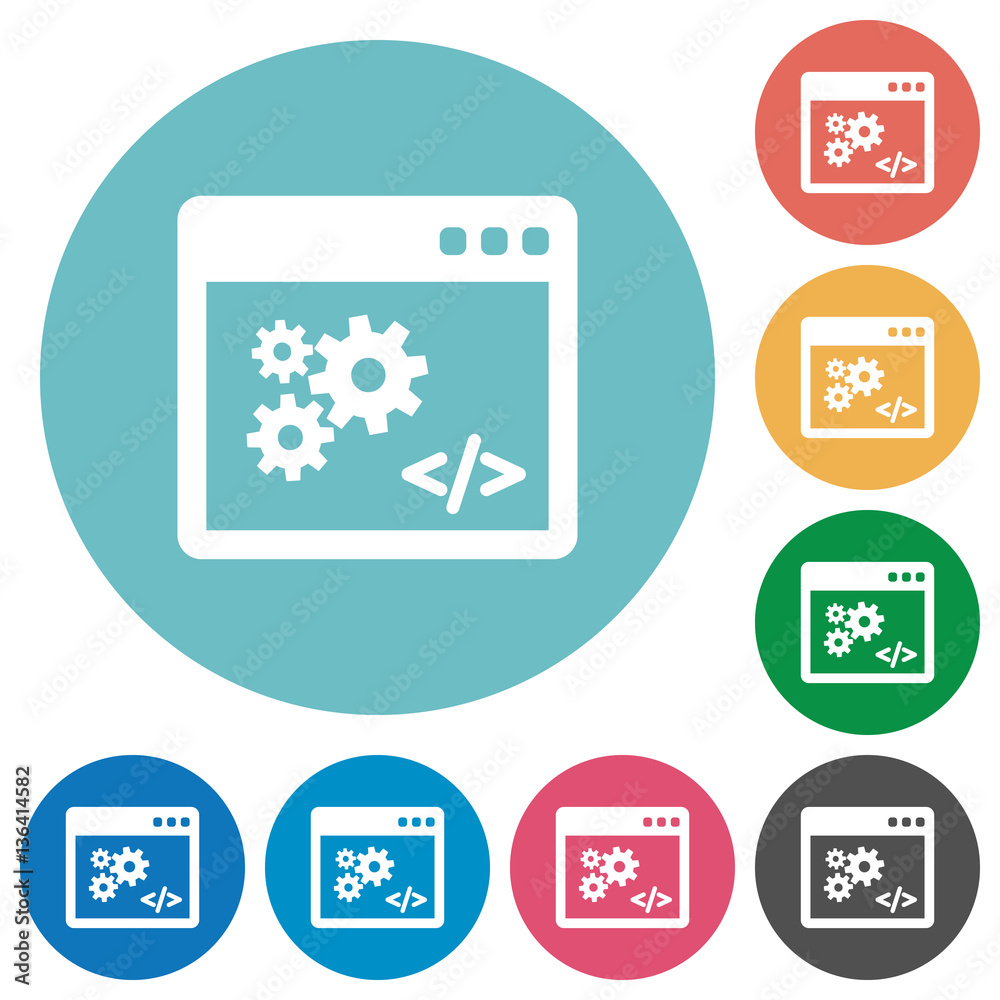 Application programming interface flat round icons Application programming interface flat round icons