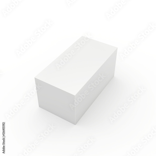 Blank cardboard package box on white background. 3d render.