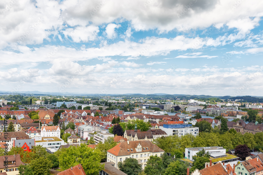 Panoramic view of Konstanz city from munster.Baden-wuerttemberg  region.Germany.