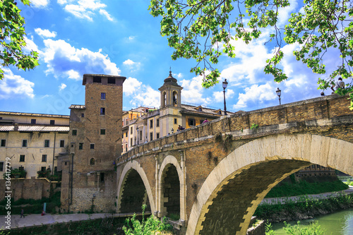 A bridge Ponte Cestio or bridge of St. Bartholomew.