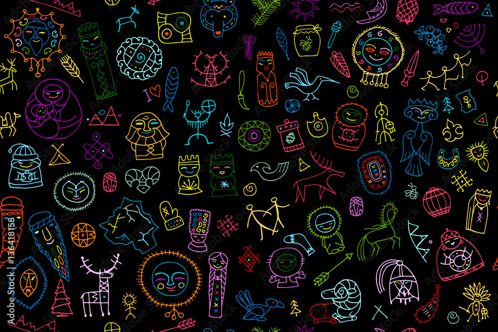Tribal ethnic elements, seamless pattern for your design