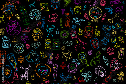 Tribal ethnic elements, seamless pattern for your design