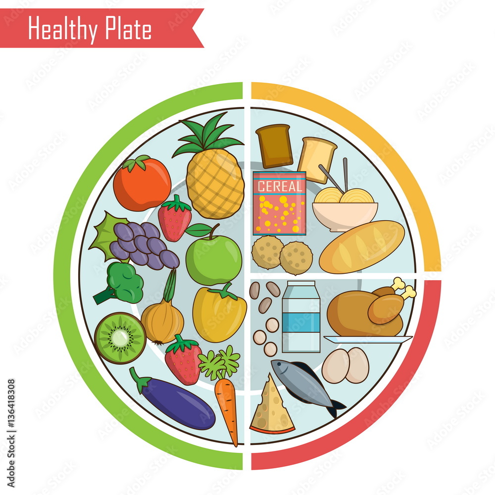Healthy and Nutritious Balanced Food Plate