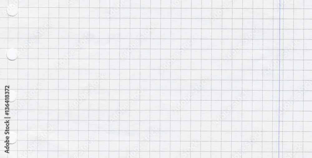 White squared paper sheet with punch holes; texture or background White squared paper sheet with punch holes; texture or background