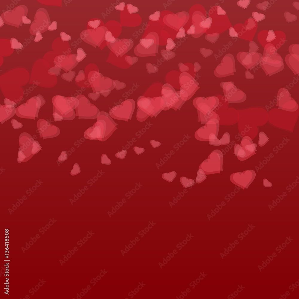 Red Transparent hearts on gradient background. Valentine s Day. illustration Red Transparent hearts on gradient background. Valentine s Day. illustration