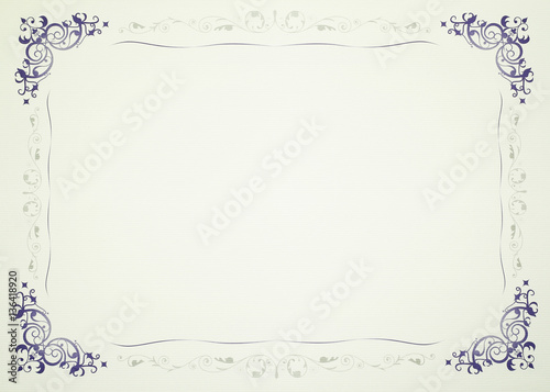 Vintage white paper with frame for Pattern Background Texture