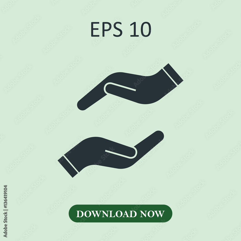 Care hands icon vector Care hands icon vector
