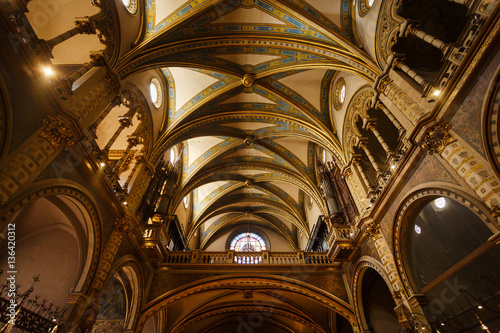 The dome of church of Santa Maria de Montserrat monastery  Spain