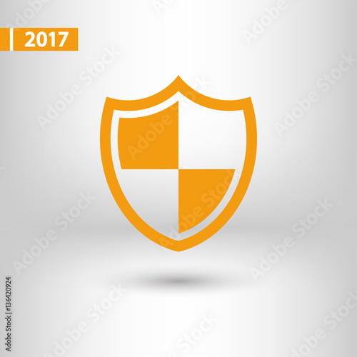 Shield icon, vector illustration. Flat design style Free Download Shield icon, vector illustration. Flat design style - GFXLoad