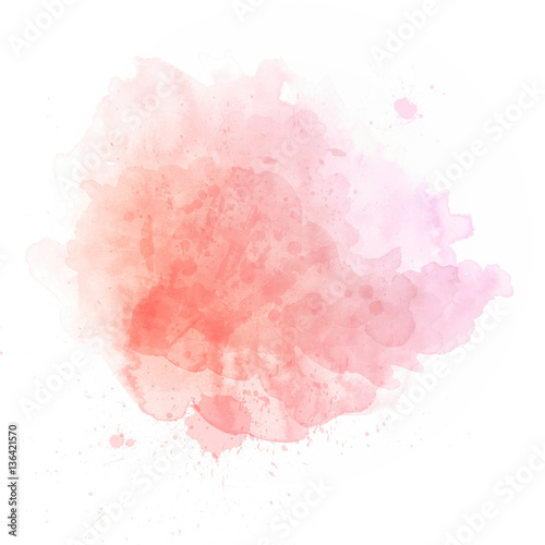 Salmon pink watercolor splash 
