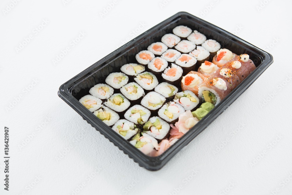 Tray of assorted sushi Tray of assorted sushi