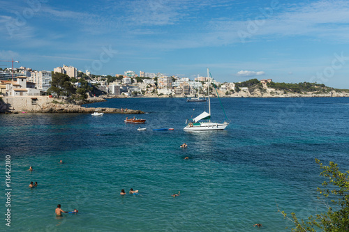 Island Mallorca, view to a mediterranean sea, beautiful seascape, Illetas,Spain, summer holiday.