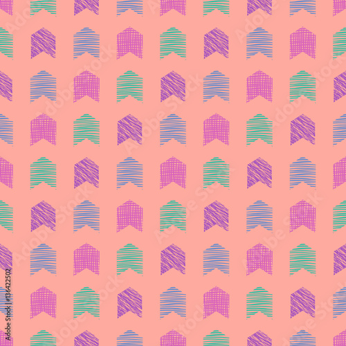 Wallpaper Mural Seamless vector geometrical pattern. Endless background with hand drawn textured geometric figures. Graphic illustration, print for wrapping, background, cover, surface Torontodigital.ca
