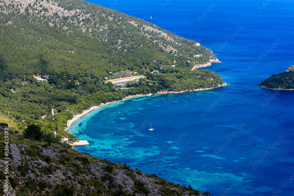 Fototapeta premium Playa de Formentor - beautiful coast and beach of Mallorca - Spain, Europe