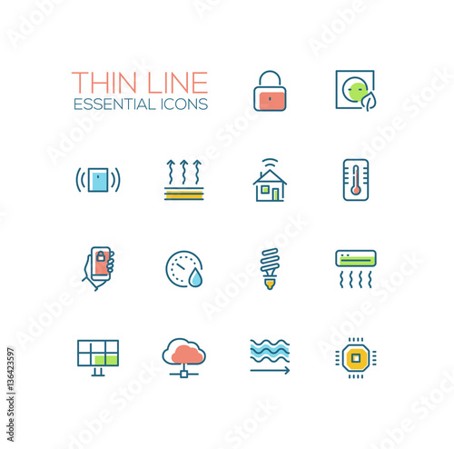 Smart House - Thin Single Line Icons Set
