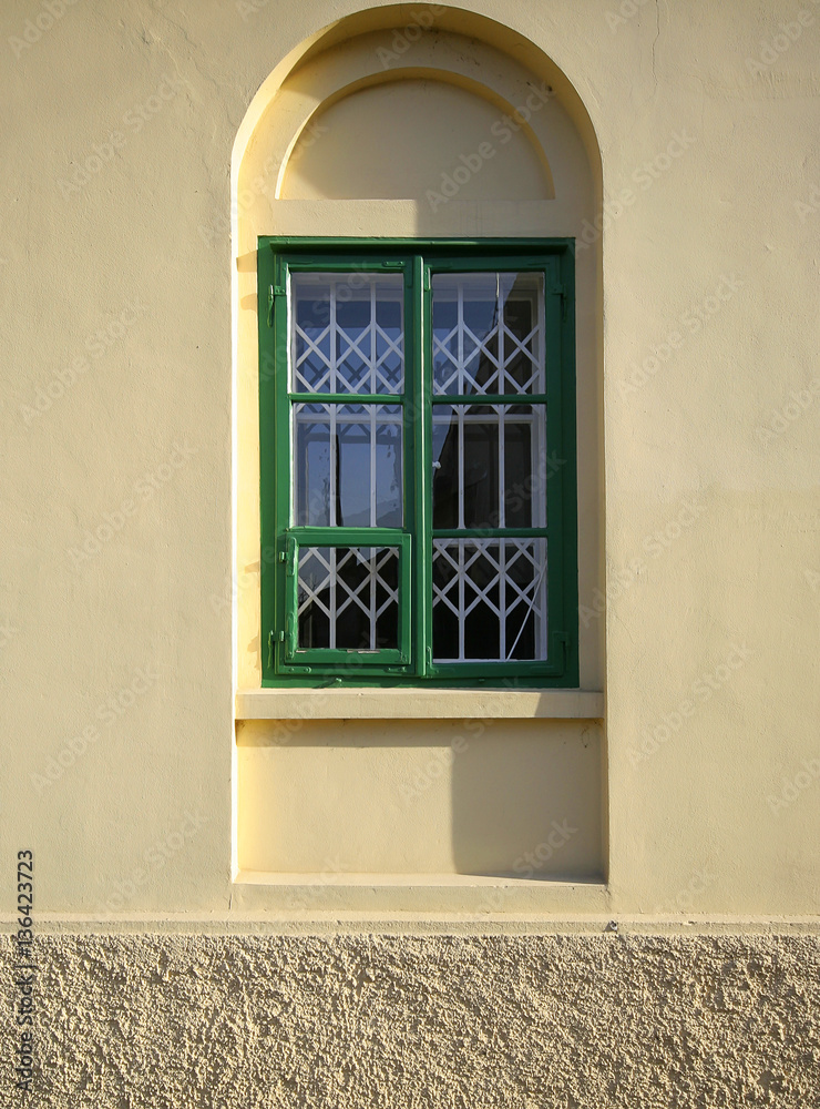 Fototapeta premium Althaus_Fenster_Hozfenster Grün