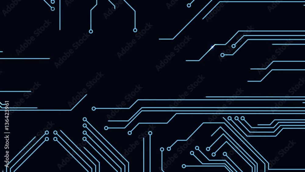 Circuit Board animations:
Full HD After Effects Simple blue glowing animation with little trail lights