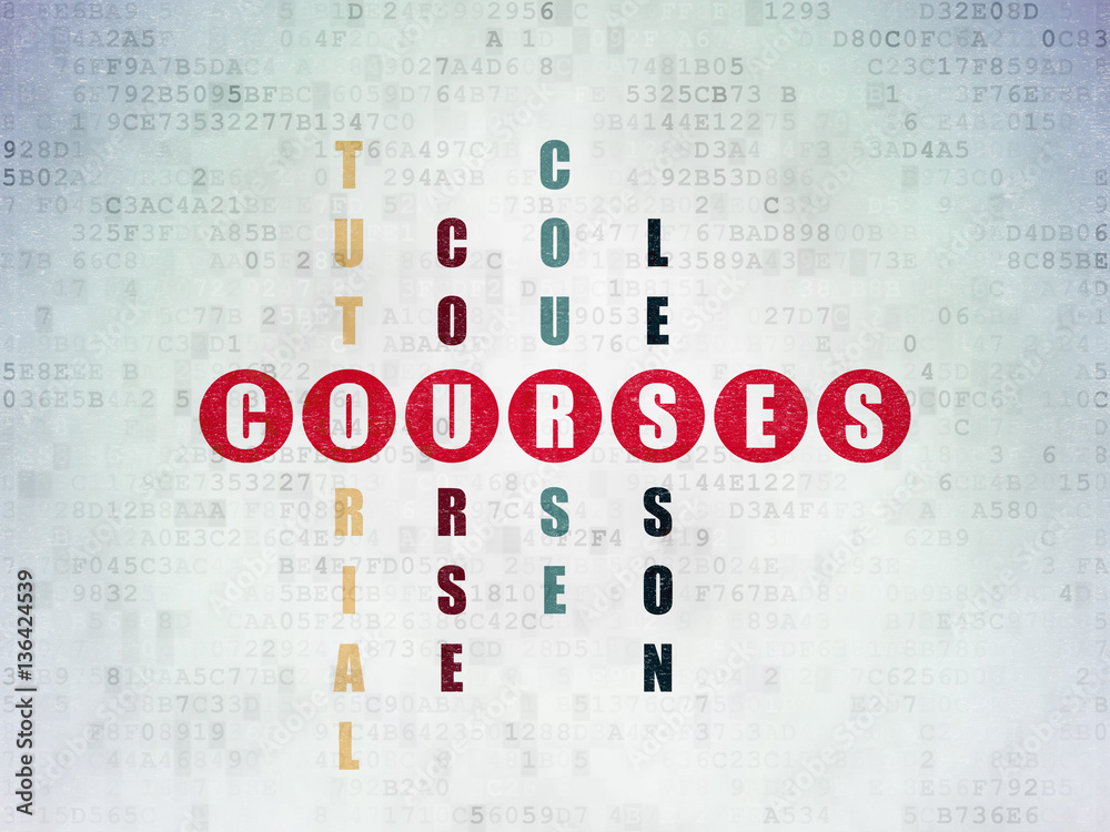 Studying concept: Courses in Crossword Puzzle Studying concept: Courses in Crossword Puzzle
