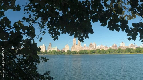 Jacqueline Kennedy Onassis Reservoir with the Upper West Side behind the foliage