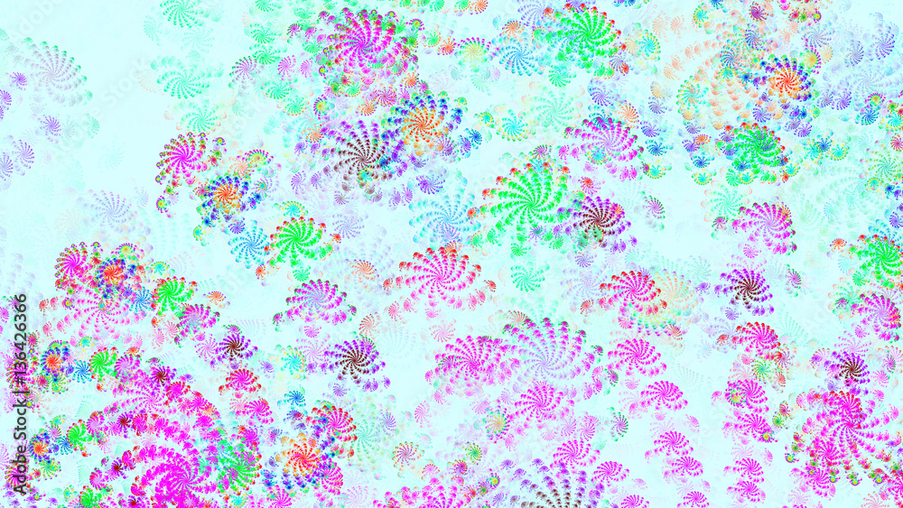 Agrimony. Corals sea floor. Fantastic plants. 3D surreal illustration. Sacred geometry. Mysterious psychedelic relaxation pattern. Fractal abstract texture. Digital artwork graphic astrology magic