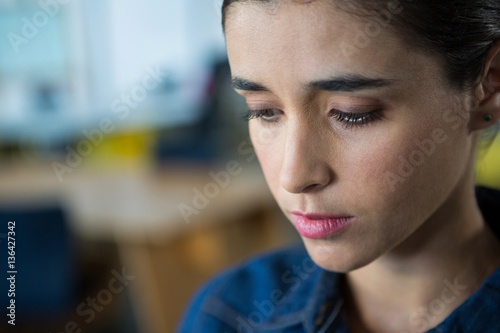 Close-up of thoughtful business woman 