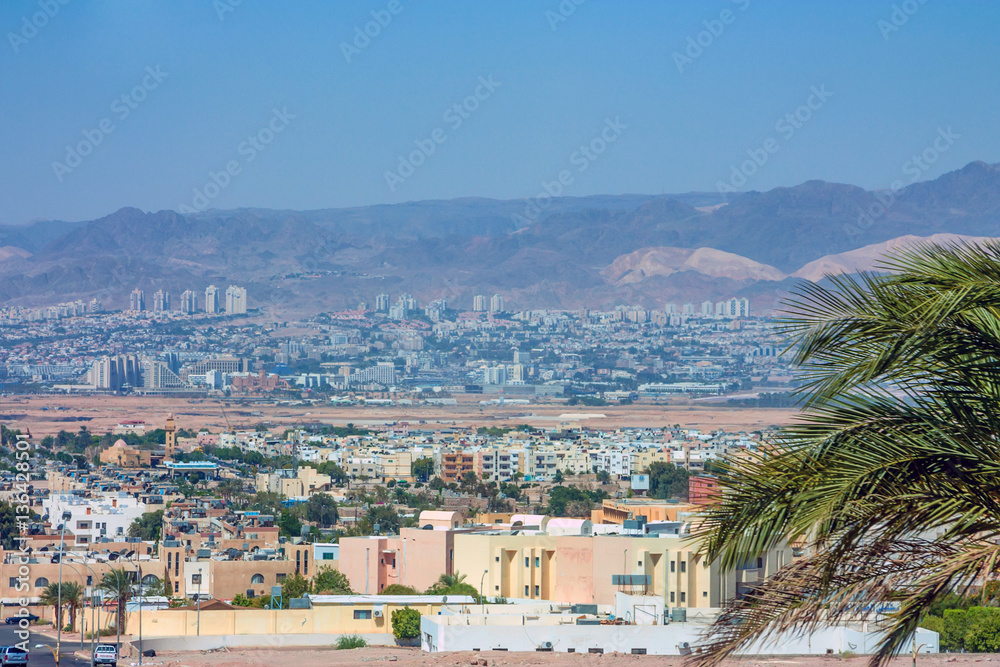 View to Eilat city from Aqaba