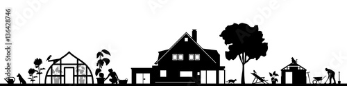 Silhouette Haus und Garten