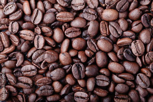 Close-up of coffee beans background.