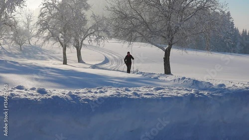 langlauf, wintersport, loipe, Alpen, Österreich, sport, schnee, natur, sonnig, fitness photo