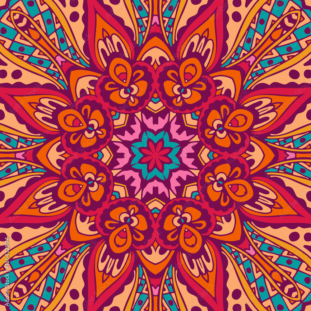 floral colorful mandala vector ethnic pattern