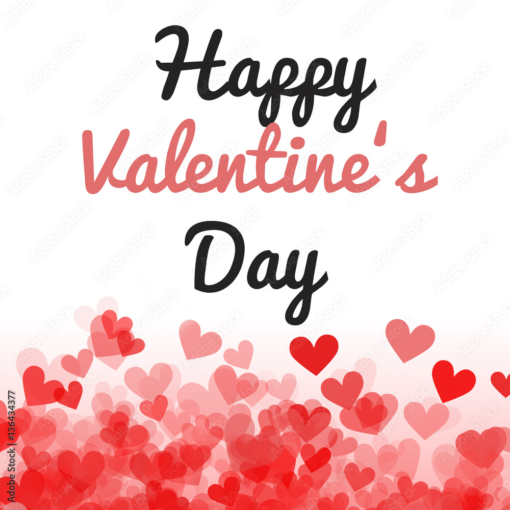 Valentine's Day greeting card with small red hearts