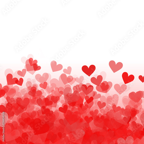 Valentine's Day greeting card with small red hearts